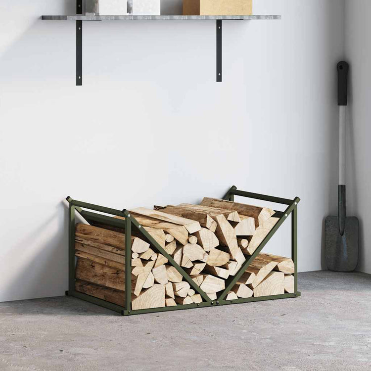 Vidaxx support à bois de chauffage 70x43x34,5 cm acier laminé à froid vert olive