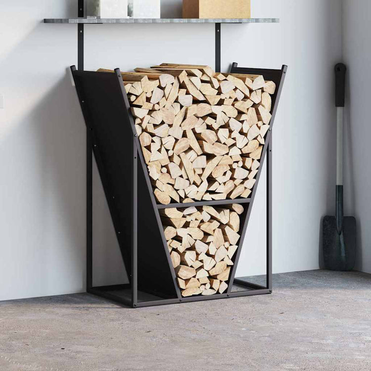 Vidaxx support à bois de chauffage 69,5x35x81 cm acier laminé à froid noir