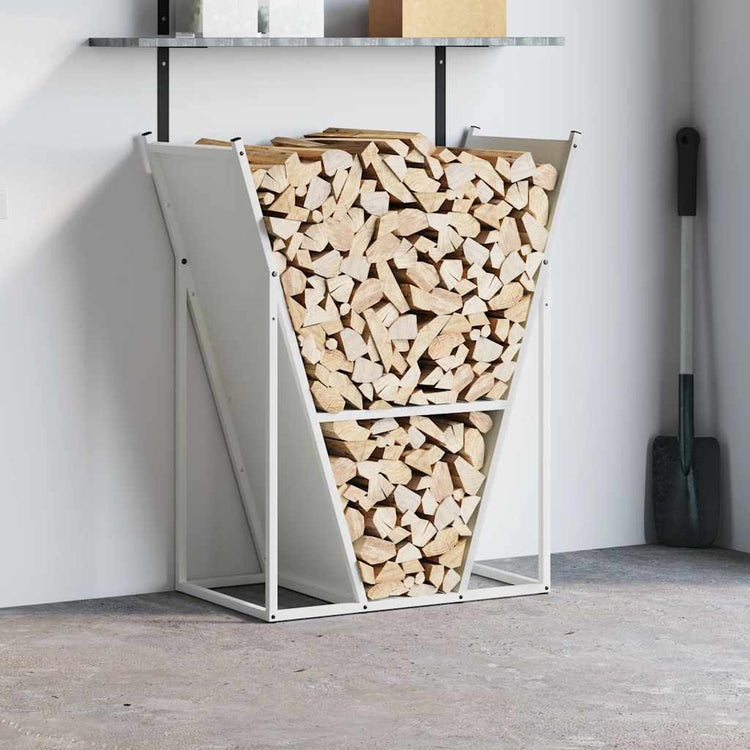 Vidaxx support à bois de chauffage 69,5x35x81 cm acier laminé à froid blanc