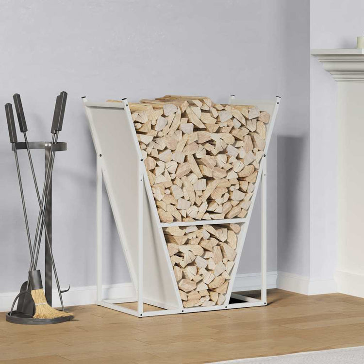 Vidaxx support à bois de chauffage 69,5x35x81 cm acier laminé à froid blanc