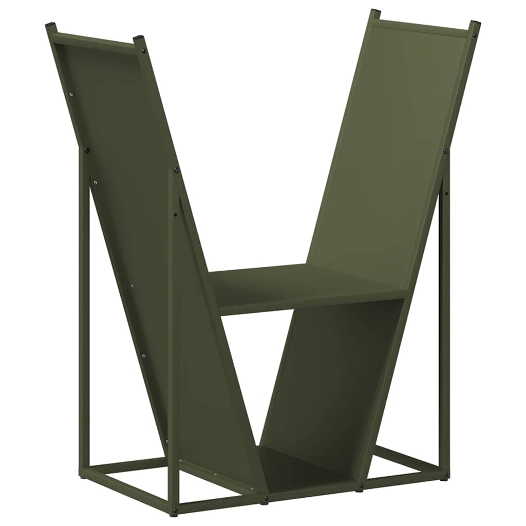 Vidaxx support à bois de chauffage 69,5x35x81 cm acier laminé à froid vert olive