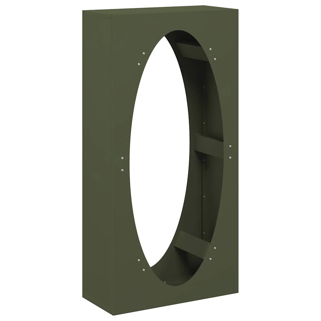 Vidaxx support à bois de chauffage 50x23x100 cm acier laminé à froid vert olive