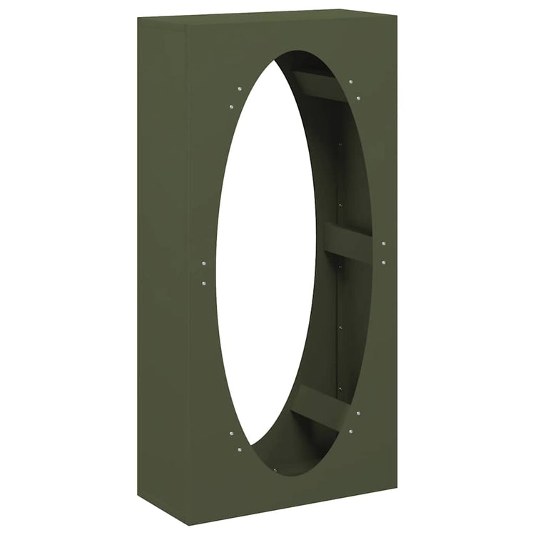 Vidaxx support à bois de chauffage 50x23x100 cm acier laminé à froid vert olive