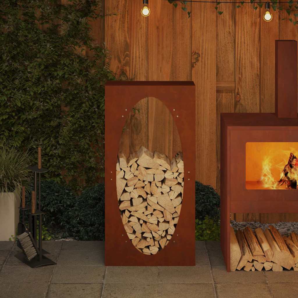 Vidaxx support à bois de chauffage 50x23x100 cm en acier résistant aux intempéries