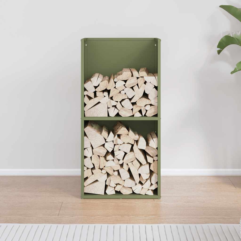 Vidaxx support à bois de chauffage 40x30x80 cm acier laminé à froid vert olive