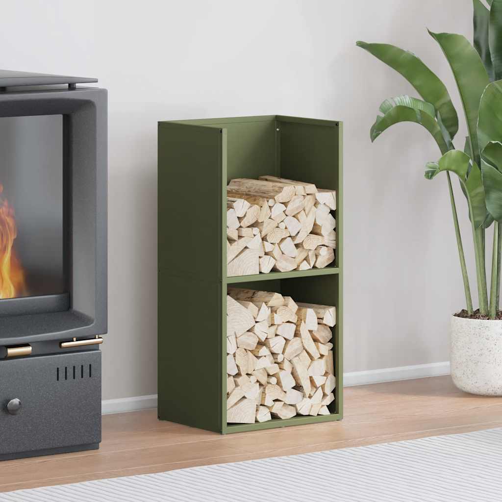 Vidaxx support à bois de chauffage 40x30x80 cm acier laminé à froid vert olive