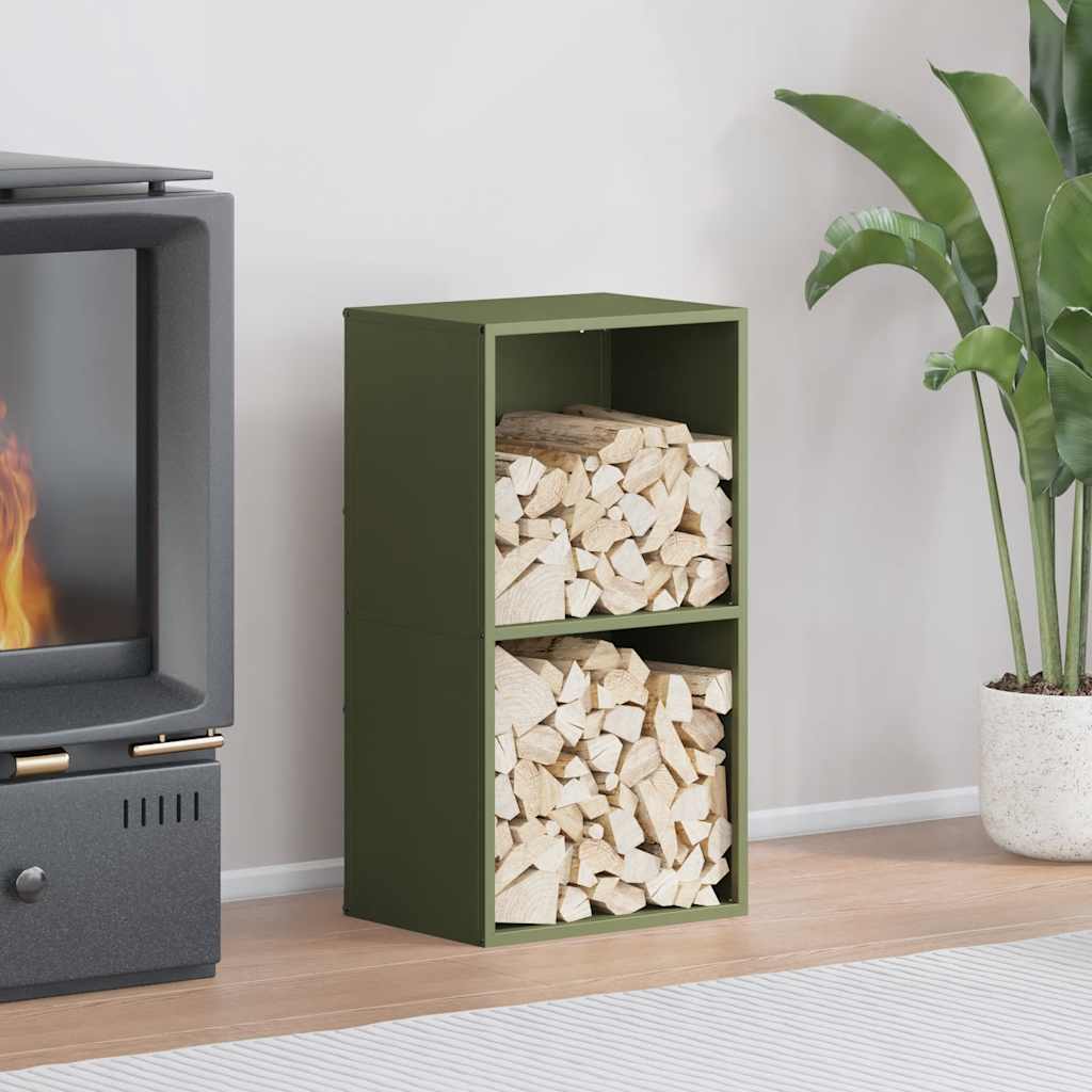 Vidaxx support à bois de chauffage 40x30x75 cm acier laminé à froid vert olive