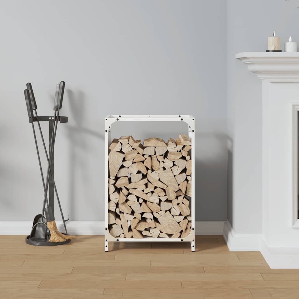Vidaxx support à bois de chauffage 44x28x65 cm acier laminé à froid blanc