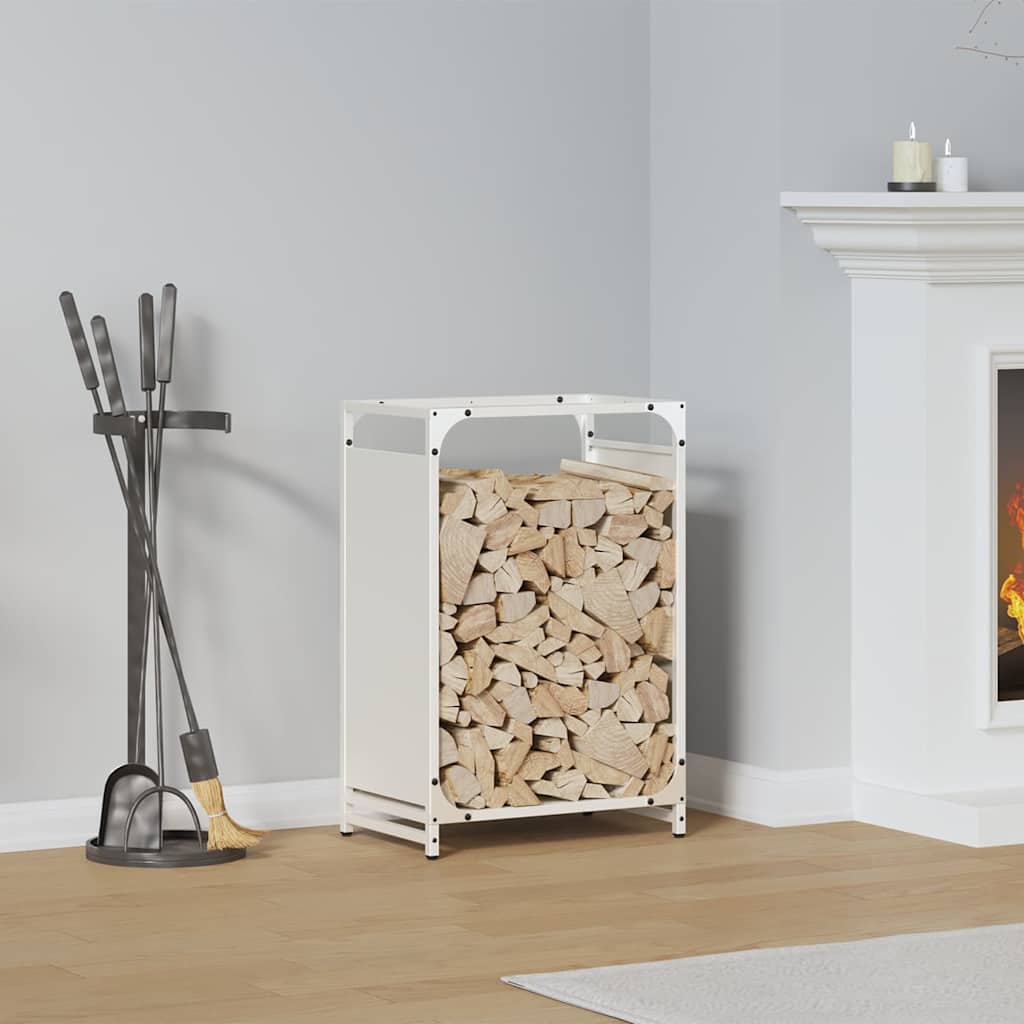 Vidaxx support à bois de chauffage 44x28x65 cm acier laminé à froid blanc