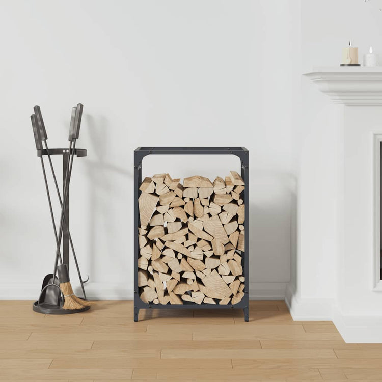 VidaXL support à bois de chauffage 44x28x65 cm acier laminé à froid, anthracite