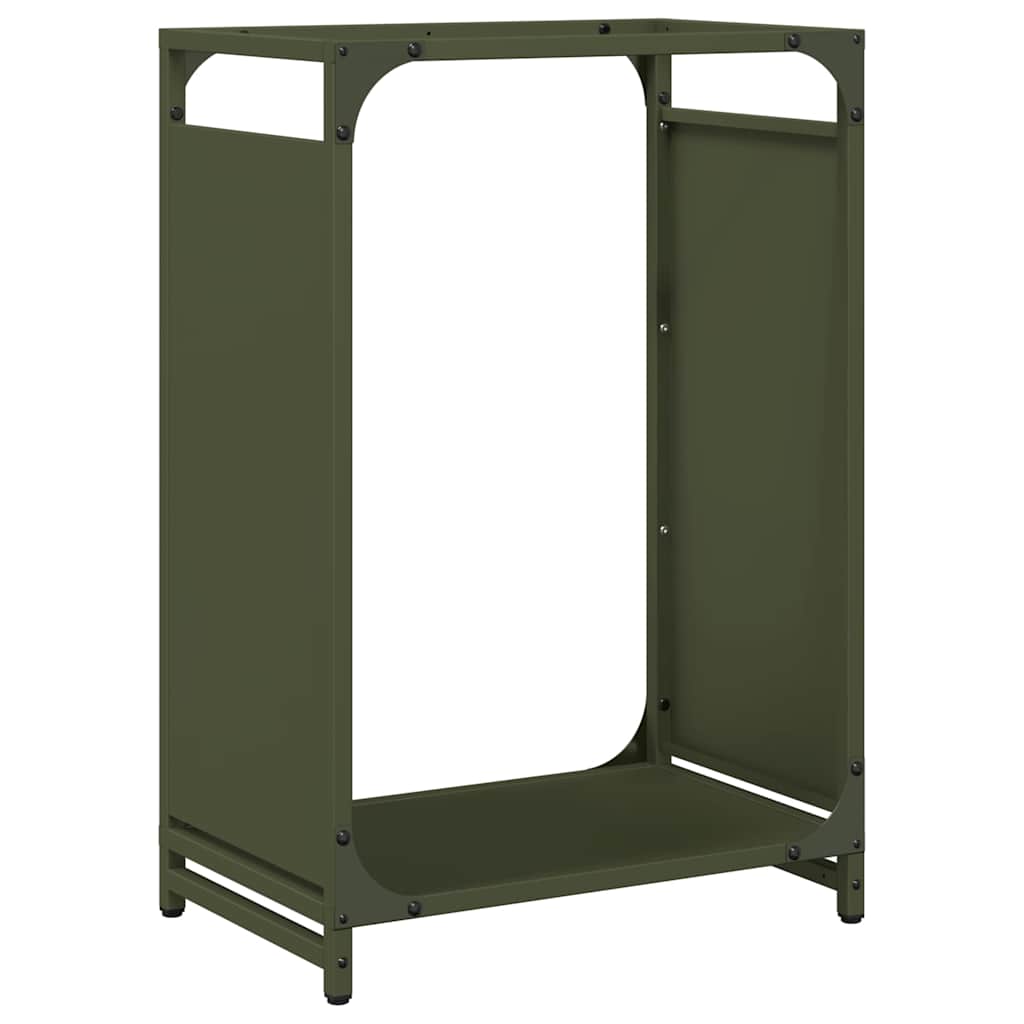 Vidaxx support à bois de chauffage 44x28x65 cm acier laminé à froid vert olive