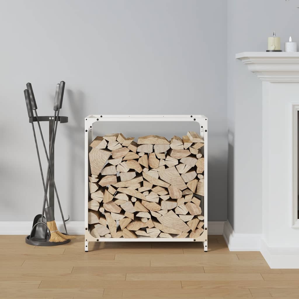Vidaxx support à bois de chauffage 60x28x65 cm acier laminé à froid blanc