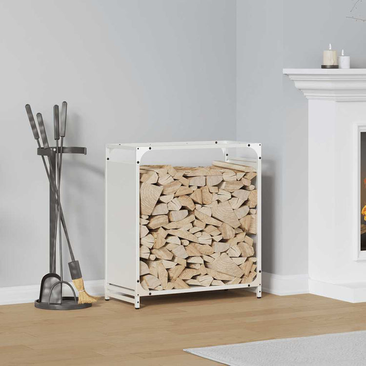 Vidaxx support à bois de chauffage 60x28x65 cm acier laminé à froid blanc