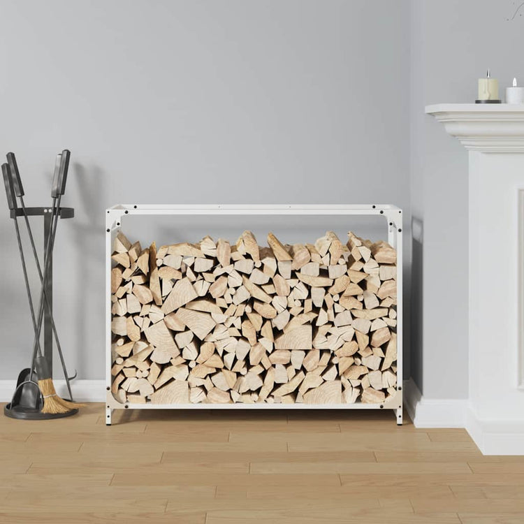 Vidaxx support à bois de chauffage 90x28x65 cm acier laminé à froid blanc