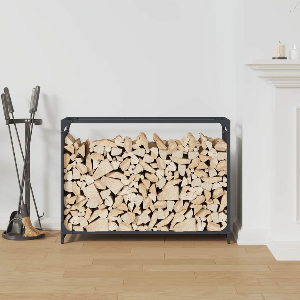 VidaXL support à bois de chauffage 90x28x65 cm acier laminé à froid anthracite