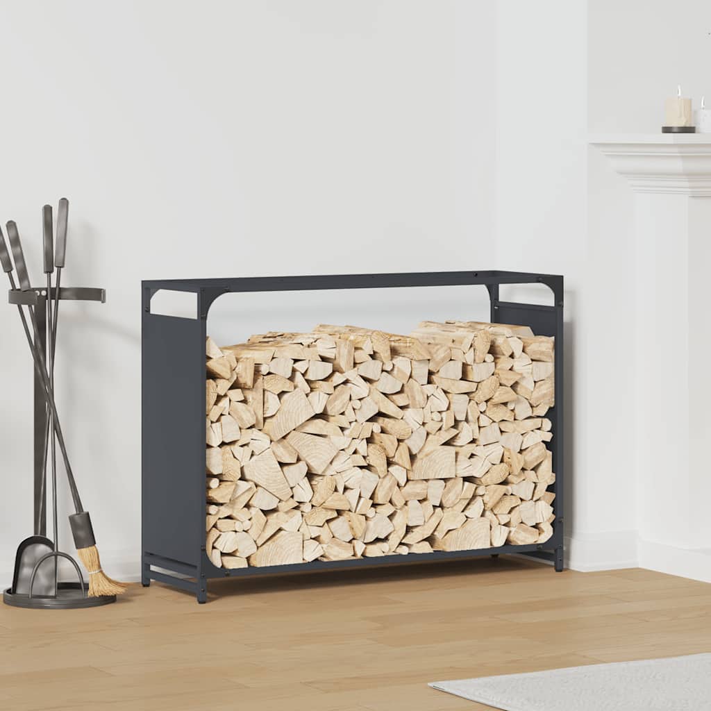 VidaXL support à bois de chauffage 90x28x65 cm acier laminé à froid anthracite