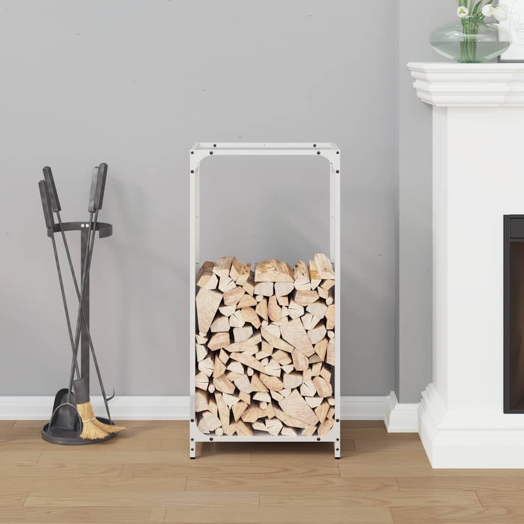 Vidaxx support à bois de chauffage 44x28x90 cm acier laminé à froid blanc