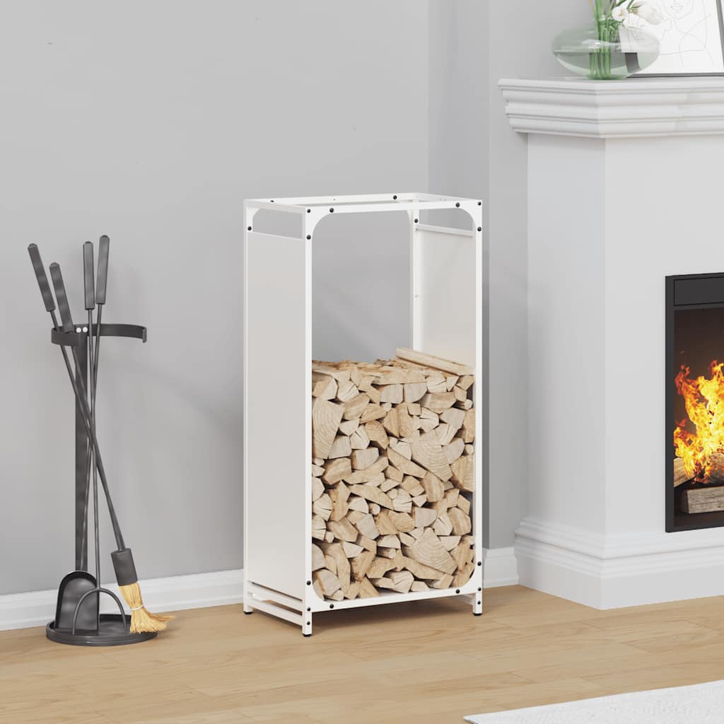 Vidaxx support à bois de chauffage 44x28x90 cm acier laminé à froid blanc