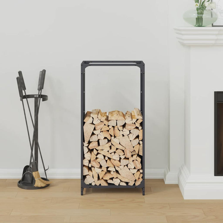 VidaXL support à bois de chauffage 44x28x90 cm acier laminé à froid, anthracite