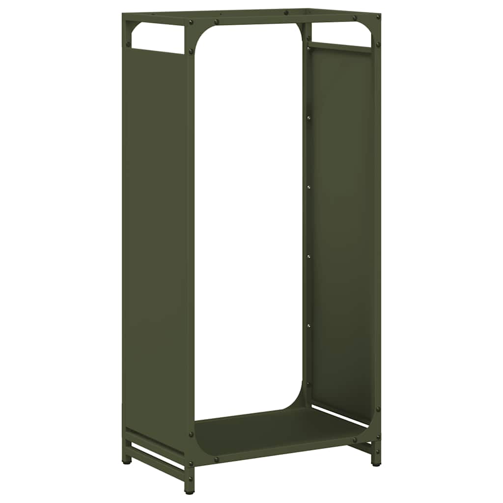 Vidaxx support à bois de chauffage 44x28x90 cm acier laminé à froid vert olive