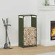 Vidaxx support à bois de chauffage 44x28x90 cm acier laminé à froid vert olive
