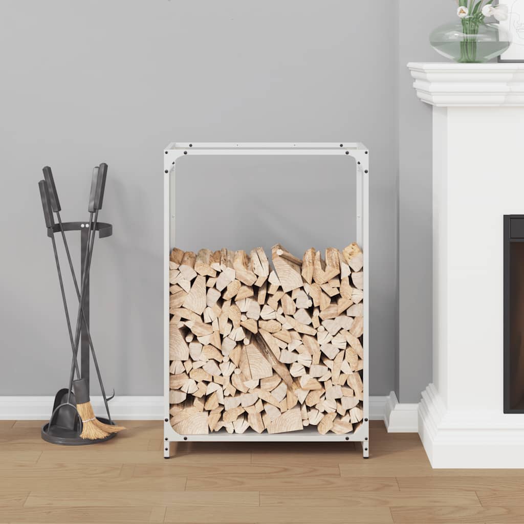 Vidaxx support à bois de chauffage 60x28x90 cm acier laminé à froid blanc