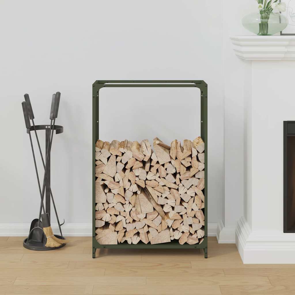 Vidaxx support à bois de chauffage 60x28x90 cm acier laminé à froid vert olive