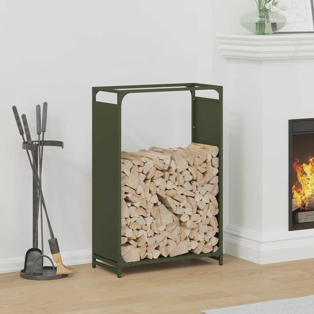 Vidaxx support à bois de chauffage 60x28x90 cm acier laminé à froid vert olive
