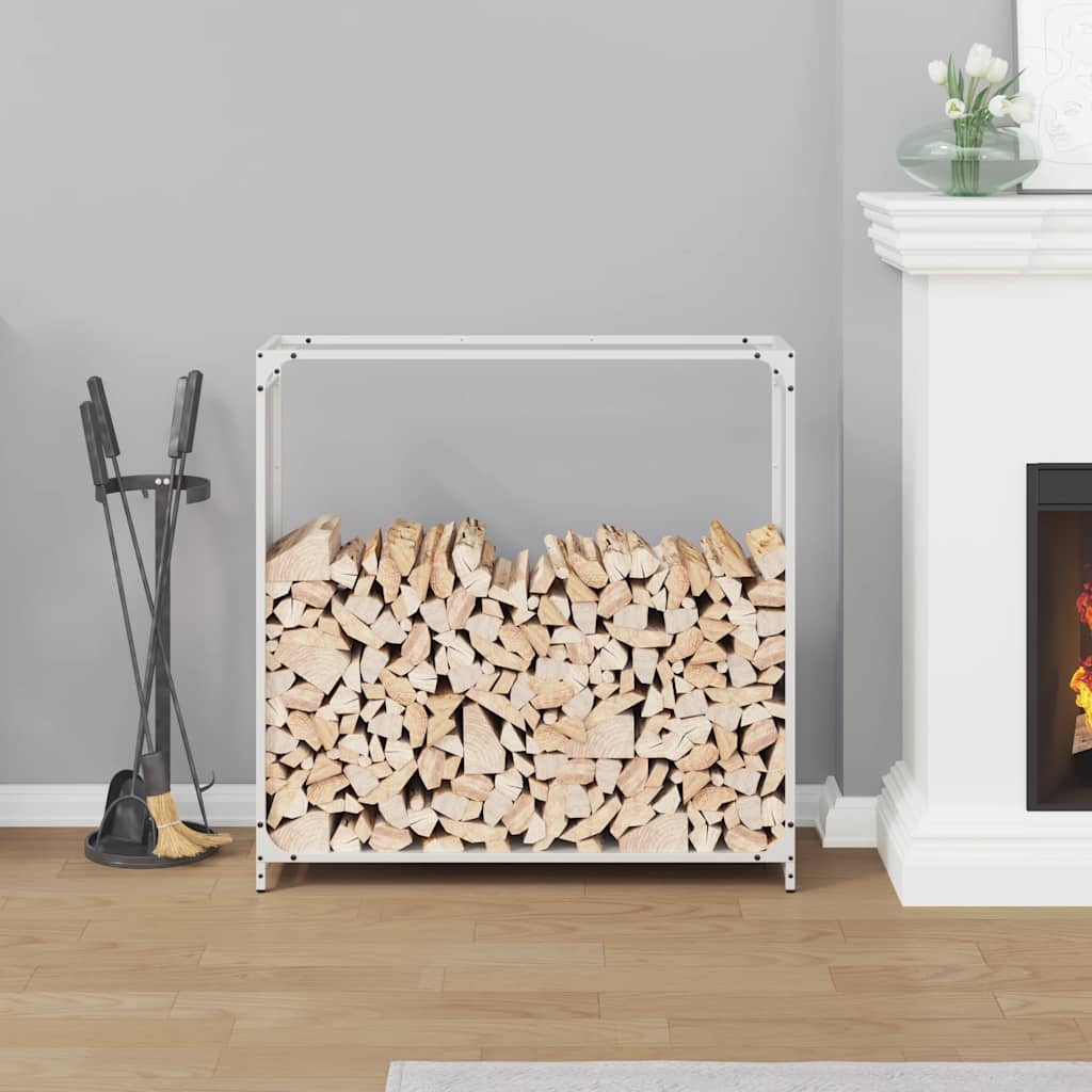 Vidaxx support à bois de chauffage 90x28x90 cm acier laminé à froid blanc