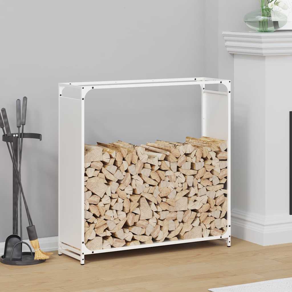 Vidaxx support à bois de chauffage 90x28x90 cm acier laminé à froid blanc