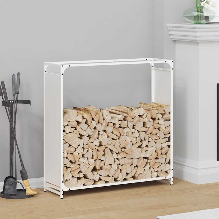 Vidaxx support à bois de chauffage 90x28x90 cm acier laminé à froid blanc