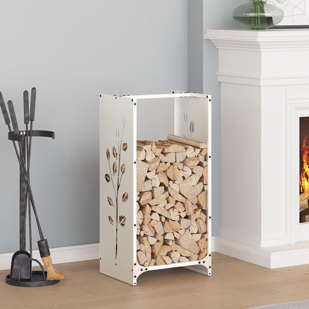 Vidaxx support à bois de chauffage 40x30x80 cm acier laminé à froid blanc