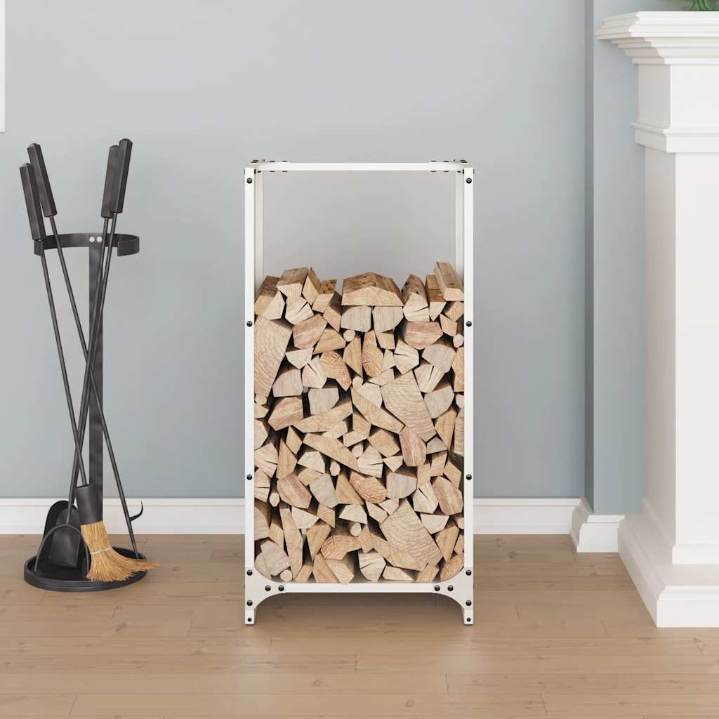 Vidaxx support à bois de chauffage 40x30x80 cm acier laminé à froid blanc