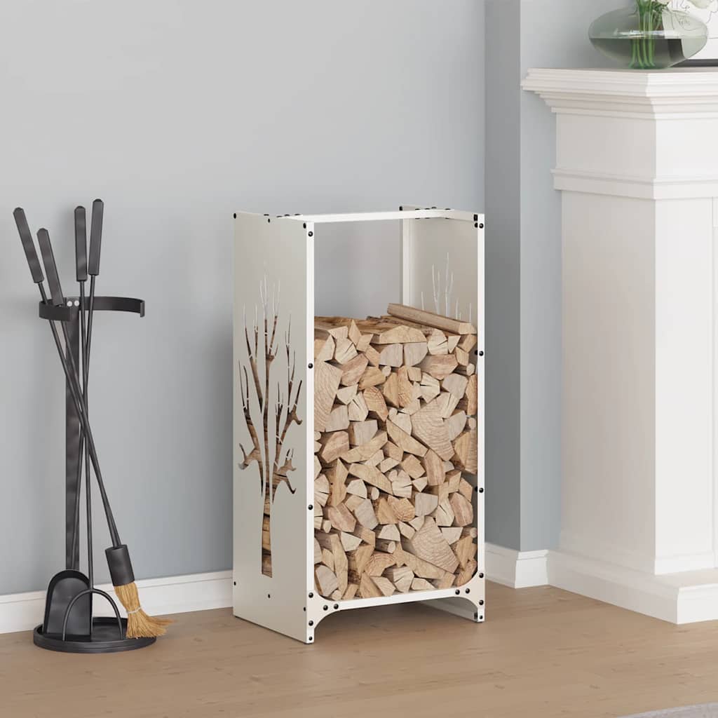 Vidaxx support à bois de chauffage 40x30x80 cm acier laminé à froid blanc