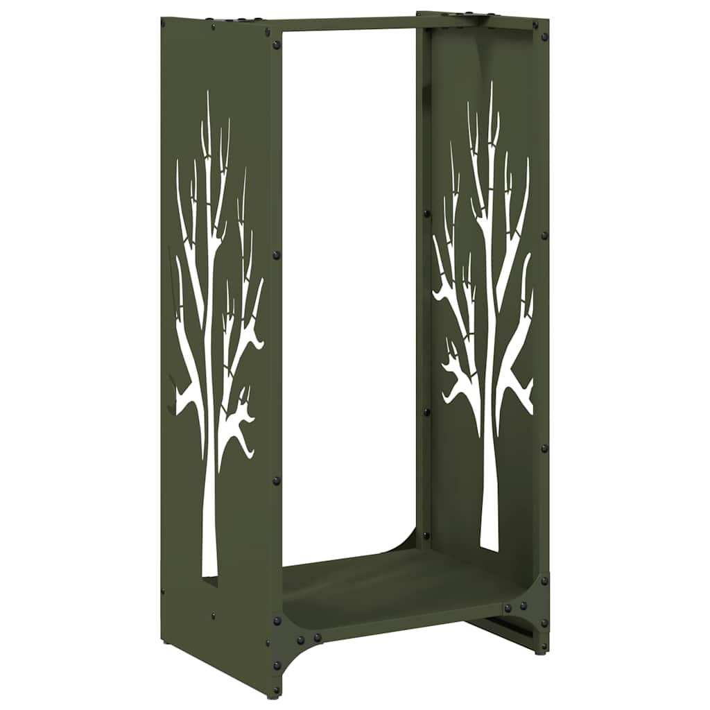 Vidaxx support à bois de chauffage 40x30x80 cm acier laminé à froid vert olive