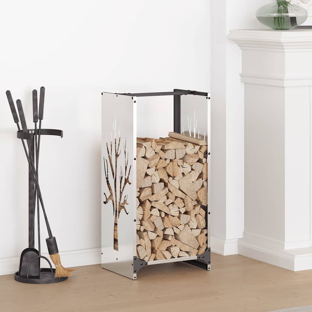 Vidaxx support à bois de chauffage 40x30x80 cm en acier inoxydable
