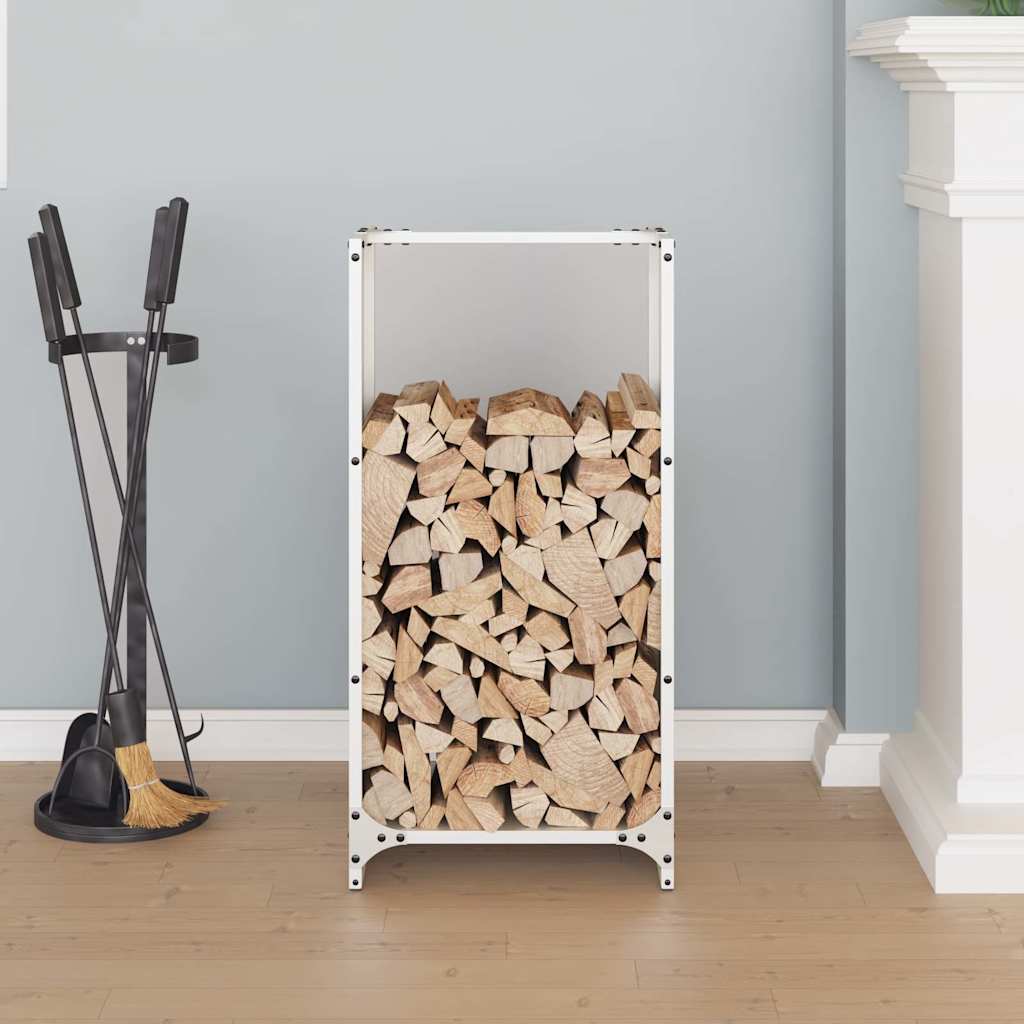 Vidaxx support à bois de chauffage 40x30x80 cm acier laminé à froid blanc