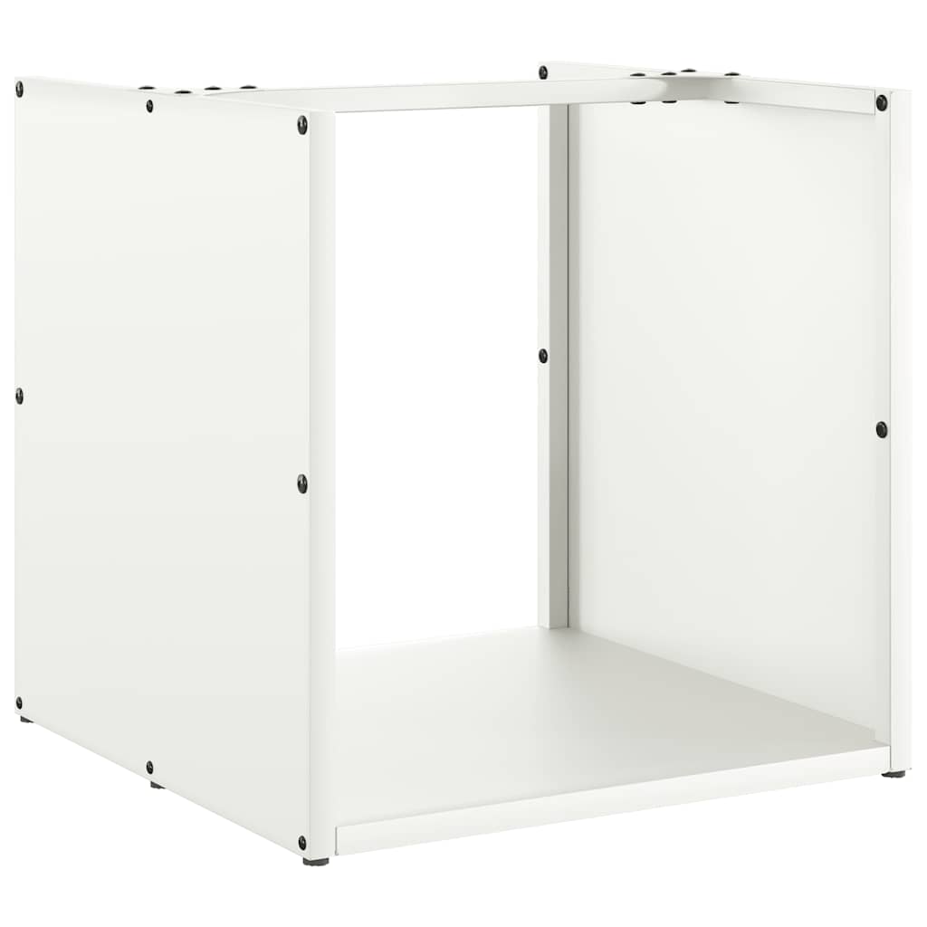 Vidaxx support à bois de chauffage 40x40x40 cm acier laminé à froid blanc