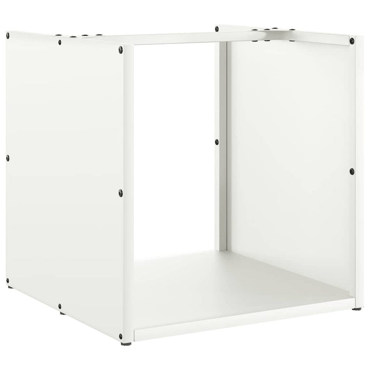 Vidaxx support à bois de chauffage 40x40x40 cm acier laminé à froid blanc