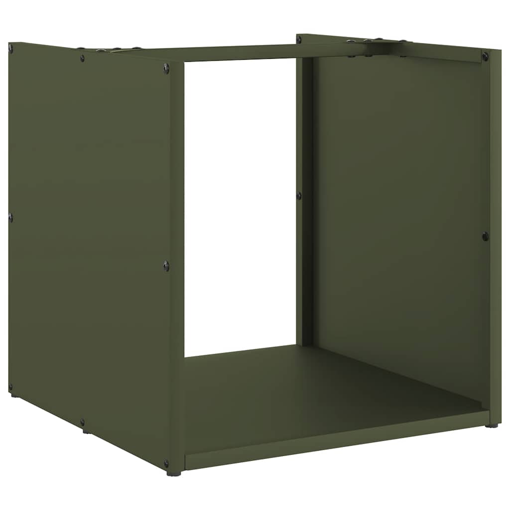 Vidaxx support à bois de chauffage 40x40x40 cm acier laminé à froid vert olive