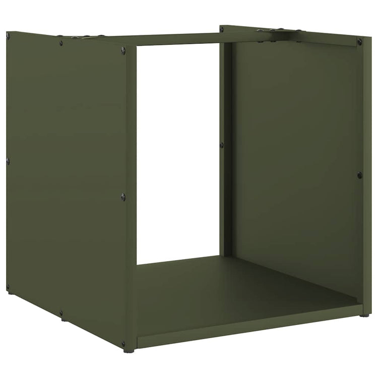 Vidaxx support à bois de chauffage 40x40x40 cm acier laminé à froid vert olive