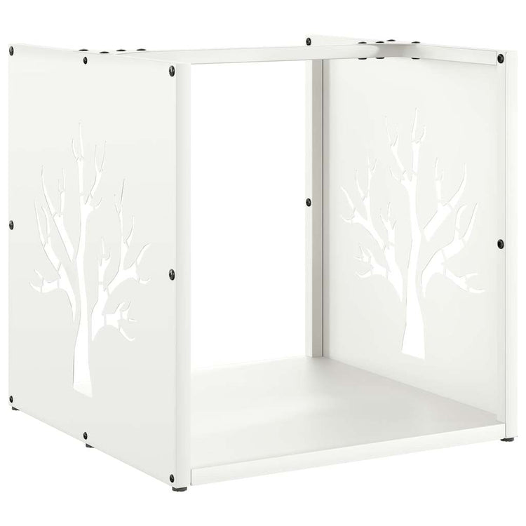 Vidaxx support à bois de chauffage 40x40x40 cm acier laminé à froid blanc