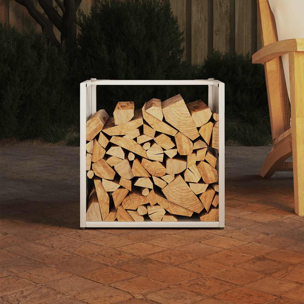 Vidaxx support à bois de chauffage 40x40x40 cm acier laminé à froid blanc