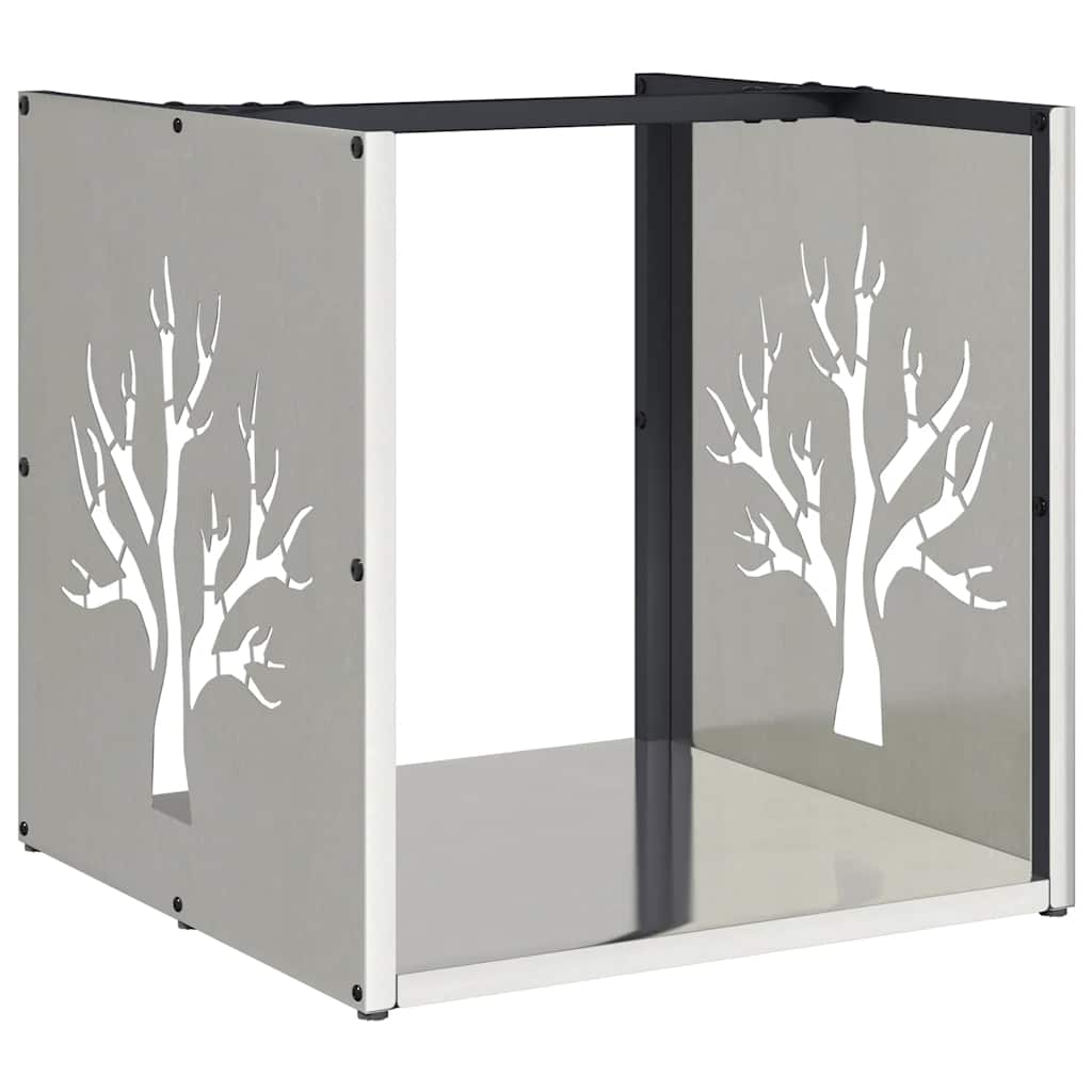 Vidaxx support à bois de chauffage 40x40x40 cm en acier inoxydable
