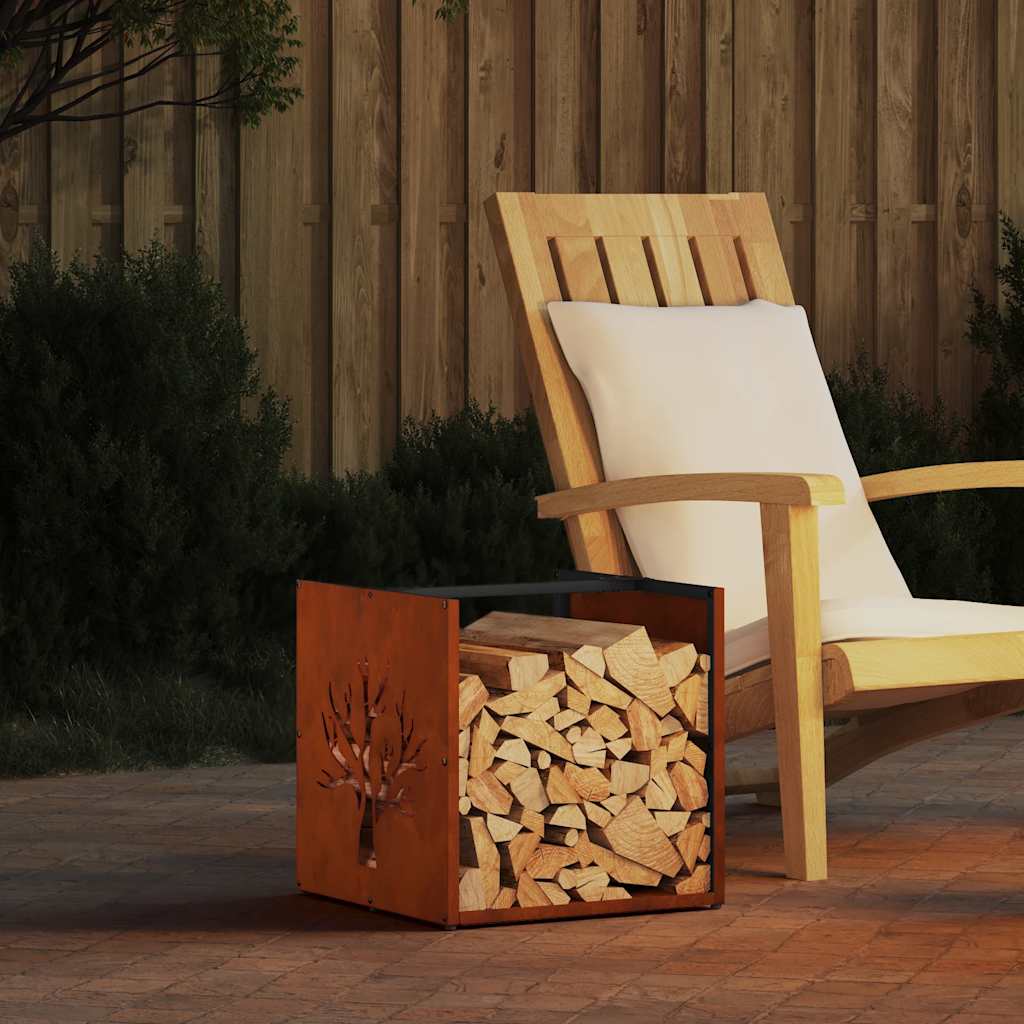 Vidaxx support à bois de chauffage 40x40x40 cm en acier résistant aux intempéries
