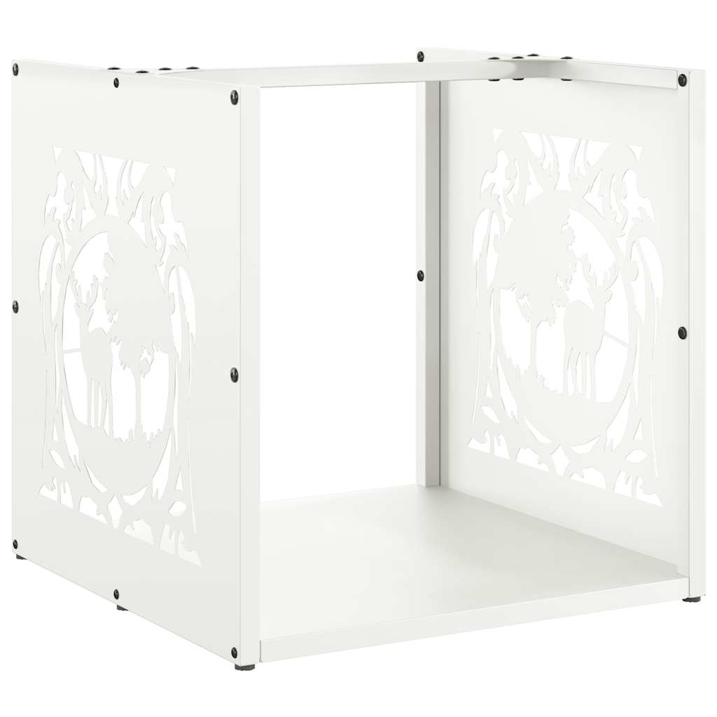 Vidaxx support à bois de chauffage 40x40x40 cm acier laminé à froid blanc