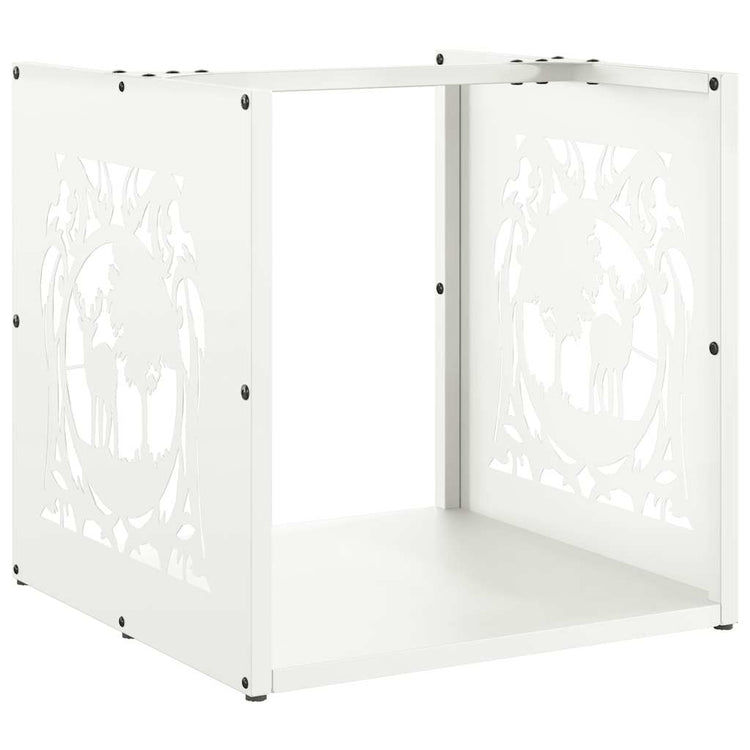 Vidaxx support à bois de chauffage 40x40x40 cm acier laminé à froid blanc