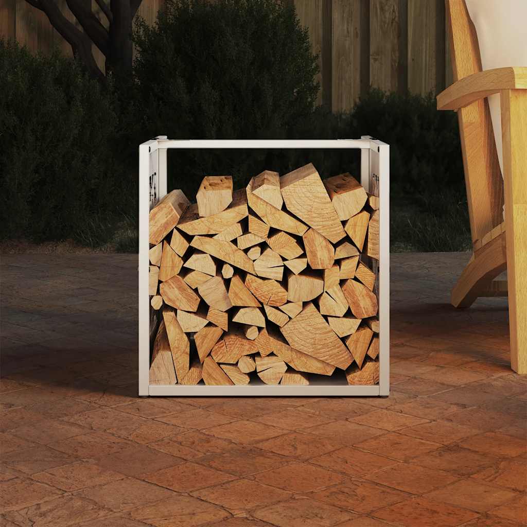 Vidaxx support à bois de chauffage 40x40x40 cm acier laminé à froid blanc