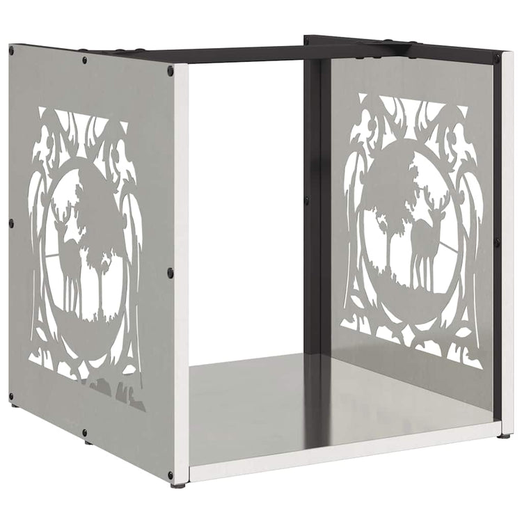Vidaxx support à bois de chauffage 40x40x40 cm en acier inoxydable