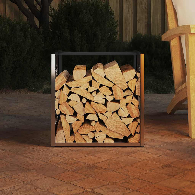Vidaxx support à bois de chauffage 40x40x40 cm en acier inoxydable
